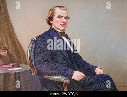 Andrew Johnson 1808 1875, 17. Präsident der Vereinigten Staaten 1865-69, Nach einem Gemälde von Alonzo Chappel, Historisch, digital restaurierte Reproduktion von einer Vorlage aus dem 19. Jahrhundert, Record date not stated Stock Photo