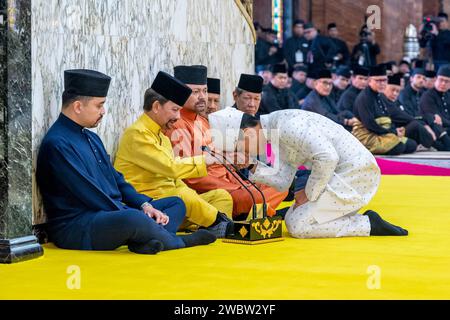 General View of Royal Wedding Ceremony of prince Mateen Bolkiah of Brunei ( son of the Sultan of Brunei Hassanal Bolkiah) with Anisha Rosnah binti Adam at Istana Nural Palace, on January 11, 2024 in Bandar Seri Begawan, Brunei Darussalam. Photo by SAHRIZAL/DNphotography/ABACAPRESS Stock Photo