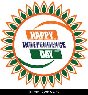 Happy Independence Day, Independence Day India, 15 August, Indian Independence Day celebrations, Happy independence Day Sticker Banner Stock Vector