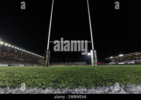 Newcastle, UK. 12th Jan, 2024. A general view of Kingston Park before the European Rugby Challenge Cup match between Newcastle Falcons and Benetton Rugby at Kingston Park, Newcastle on Friday 12th January 2024. (Photo: Chris Lishman | MI News) Credit: MI News & Sport /Alamy Live News Stock Photo