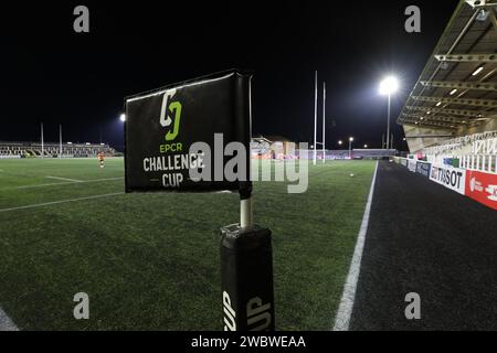 Newcastle, UK. 12th Jan, 2024. A general view of Kingston Park before the European Rugby Challenge Cup match between Newcastle Falcons and Benetton Rugby at Kingston Park, Newcastle on Friday 12th January 2024. (Photo: Chris Lishman | MI News) Credit: MI News & Sport /Alamy Live News Stock Photo