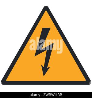 WARNING PICTOGRAM, ELECTRICAL RISK ISO 7010 - W012 Stock Vector
