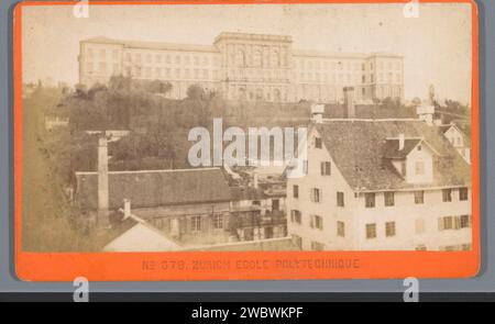 Federal Technical University, Zurich, E. Savioz (attributed to), 1870 - 1883 Photograph. visit card  Zurich (Stad) Genève paper. cardboard albumen print city-view in general; 'veduta' Swiss Federal Institute of Technology Zurich Stock Photo