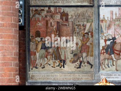 Episodio della vita di S. Teodoro - affresco - pittore lombardo nel 1514  - Pavia, chiesa di S. Teodoro Stock Photo