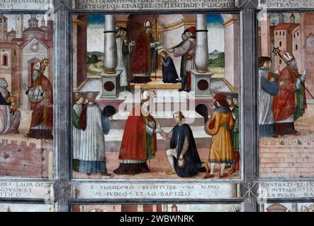 Episodio della vita di S. Teodoro - affresco - pittore lombardo nel 1514  - Pavia, chiesa di S. Teodoro Stock Photo