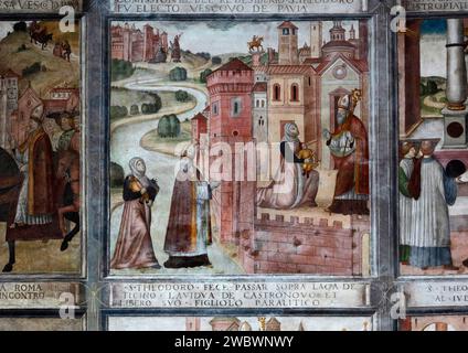 Episodio della vita di S. Teodoro - affresco - pittore lombardo nel 1514  - Pavia, chiesa di S. Teodoro Stock Photo