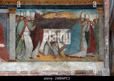 Episodio della vita di S. Teodoro - affresco - pittore lombardo nel 1514  - Pavia, chiesa di S. Teodoro Stock Photo