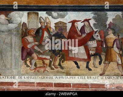 Episodio della vita di S. Teodoro - affresco - pittore lombardo nel 1514  - Pavia, chiesa di S. Teodoro Stock Photo