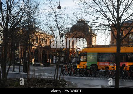 Copenhagen, Denmark /12 January 2024/.Famous vesterrbrogade location of danish id hus danish industry  glass builing and famous Tivoli garden in danish capital.    (Photo.Francis Joseph Dean/Dean Pictures) Stock Photo