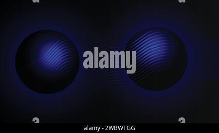 Abstract technology futuristic digital concept dot pattern with lighting glowing particles on a dark blue background Stock Vector