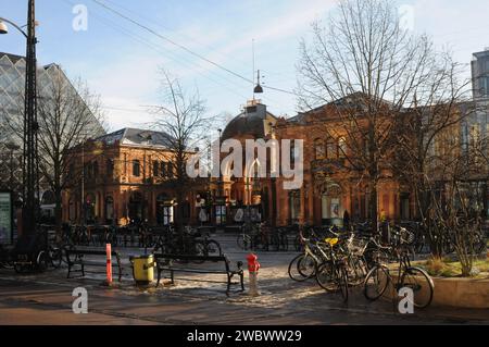 Copenhagen, Denmark /12 January 2024/.Famous vesterrbrogade location of danish id hus danish industry glass builing and famous Tivoli garden in danish capital. Photo.Francis Joseph Dean/Dean Pictures Stock Photo