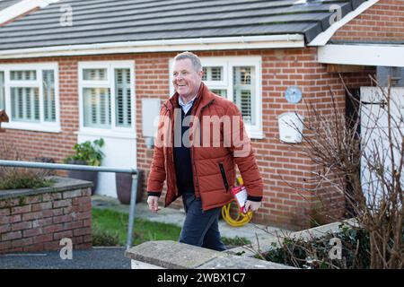 Neath Port Talbot, Wales, 12th January 2024. Jeremy Miles (Member of Senedd) canvassing for the Rhos by-election. Credit: Sean Pursey/Alamy Live News Stock Photo