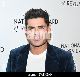 New York, USA. 12th Jan, 2024. Zac Efron attends the 2024 National Board of Review Gala at Cipriani 42nd Street on January 11, 2024 in New York City. Photo: Jeremy Smith/imageSPACE Credit: Imagespace/Alamy Live News Stock Photo