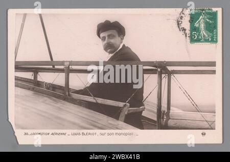 Portrait of Louis Blériot on his plane, Fr. Rose, c. 1909 - Before 1910 photograph  France photographic support gelatin silver print aircraft, aeroplane. pilot Stock Photo