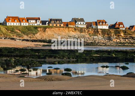 Audresselles, a village on côte d'Opale, Pas-de-Calais department, north-western France Stock Photo