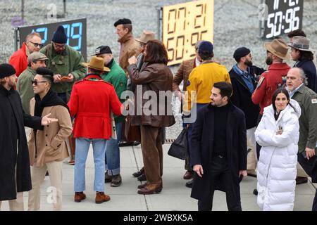 Florence, Firenze, Italy. 10th Jan, 2024. On January 9-12, 2024, an exibition of mans fashion take place in Florence, Italy. Buyers and Fashionistas from all over the world filled the Fortezza da Basso fortress of Florence. (Credit Image: © Marina Takimoto/ZUMA Press Wire) EDITORIAL USAGE ONLY! Not for Commercial USAGE! Stock Photo