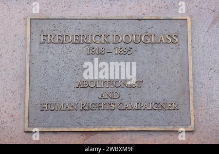 Statue in Belfast of former slave Frederick Douglass who became an anti slavery campaigner and first visited Belfast in 1845, Northern Ireland, UK Stock Photo