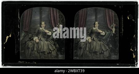 Portrait of an unknown woman, Antoine François Jean Claudet, 1853 stereograph  London copper (metal). glass. paper  adult woman. anonymous historical person portrayed London Stock Photo