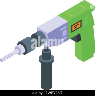 rotary hammer tool isometric icon vector illustration Stock Vector ...