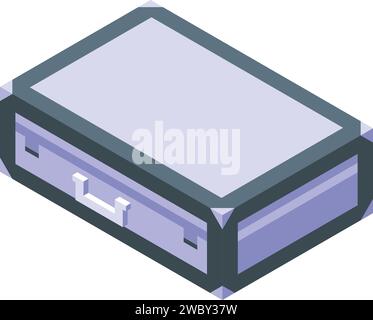 Tattoo equipment box icon isometric vector. Studio tool. Shop ink gun Stock Vector