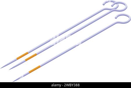 Tattoo equipment needles icon isometric vector. Studio fashion. Beauty business Stock Vector