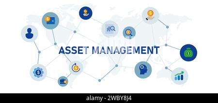 asset management for increase financial profit success income growth economy Stock Vector