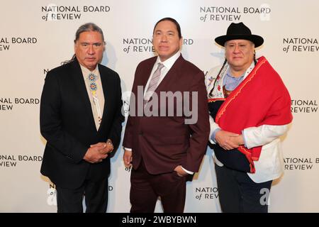 Ny, USA. 11th Jan, 2024. Ciprianis, New York, USA, January 11, 2024 - Talee Red Corn, William Belleau, and Yancey Red Corn attends the National Board of Review Annual Awards Gala 2024 at Cipriani 42nd Street in New York City. Photo: Giada Papini Rampelotto/EuropaNewswire.Editorial Use Only. Not for Commercial USAGE! (Credit Image: © Luiz Rampelotto/ZUMA Press Wire) EDITORIAL USAGE ONLY! Not for Commercial USAGE! Stock Photo