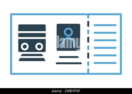 train ticket icon. icon related to ticket for train travel. duotone icon style. element illustration Stock Vector