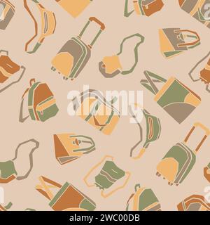 Seamless pattern of Bags Flat style Vector Illustration 3600 x 3600 Pixels Stock Vector