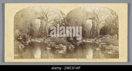 Cedar Creek at the Natural Bridge rock formation, Virginia, William England (attributed to), 1859 stereograph  Natural Bridgepublisher: London cardboard. paper albumen print rock-formations. brook Natural Bridge Stock Photo