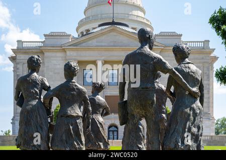 Testament: The Little Rock Nine Memorial on the grounds of the Arkansas State Capitol in Little Rock, Arkansas. (USA) Stock Photo