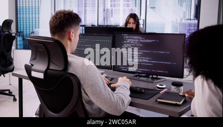 Business Team Working On Computer. Software App Development Stock Photo