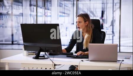 Ransomware Business Computer Malware Privacy Breach. Data Hacked Stock Photo