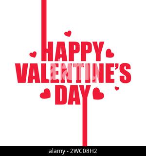 Happy valentine's day cute lettering vector greeting card. Vector illustration. Wallpaper, flyers, invitation, posters, brochure, banners. Valentine d Stock Vector