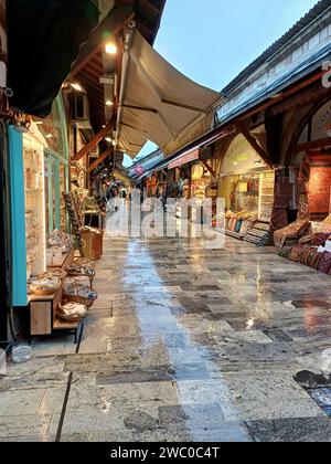 Istanbul, Turkey - January 08, 2024: Arasta Bazaar. The Arasta Bazaar is a tidy market street in the heart of Sultanahmet’s historical district. Stock Photo