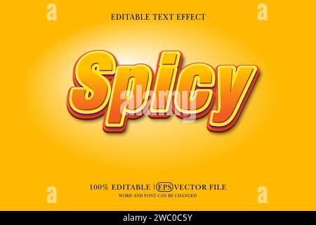 Spicy title background Editable text effect, 3d text template, Stock Vector