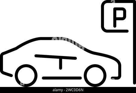 Rental car parking spot. Pixel perfect icon Stock Vector