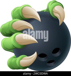Bowling Ball Claw Cartoon Monster Animal Hand Stock Vector