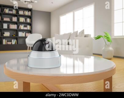 3d rendering security camera or cctv camera for house security Stock Photo