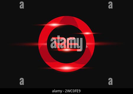 BE Red logo Design. Vector logo design for business. Stock Vector