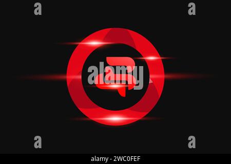 BJ Red logo Design. Vector logo design for business. Stock Vector