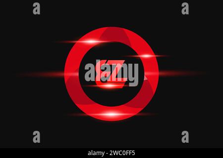 BZ Red logo Design. Vector logo design for business. Stock Vector