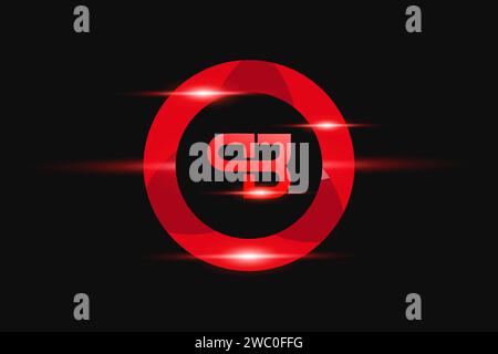 BQ Red logo Design. Vector logo design for business. Stock Vector