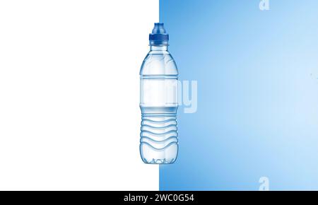 Plastic Water Bottle Mockup. 3D Rendering Stock Photo