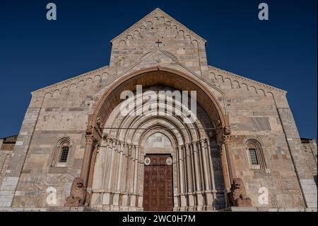 The cathedral of Ancona is dedicated to San Ciriaco. It is a medieval church in which the Romanesque style blends with the Byzantine one, evident in t Stock Photo