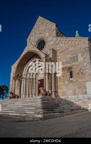 The cathedral of Ancona is dedicated to San Ciriaco. It is a medieval church in which the Romanesque style blends with the Byzantine one, evident in t Stock Photo