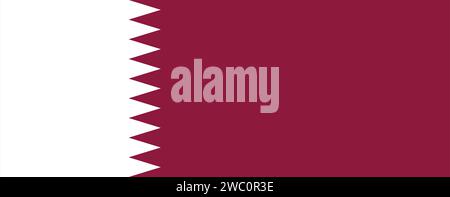 High detailed flag of Qatar. National Qatar flag. Asia. 3D illustration. Stock Vector