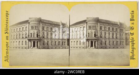 Hotel Rheinischer Hof in Hanover, Duitsland, Charles Gaudin, 1860 - 1870 stereograph  Hannover cardboard. paper albumen print exterior  representation of a building Hannover Stock Photo