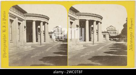 Elisenbrunnen in Aachen, Germany, Hippolyte Jouvin, 1864 stereograph  Aken cardboard. paper albumen print public baths. hot spring, geyser Elisenbrunnen Stock Photo