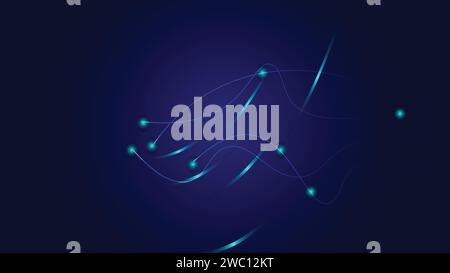 Abstract Big Data visualization digital network connection concept background. Artificial intelligence and engineering technology. Global network, Li Stock Vector